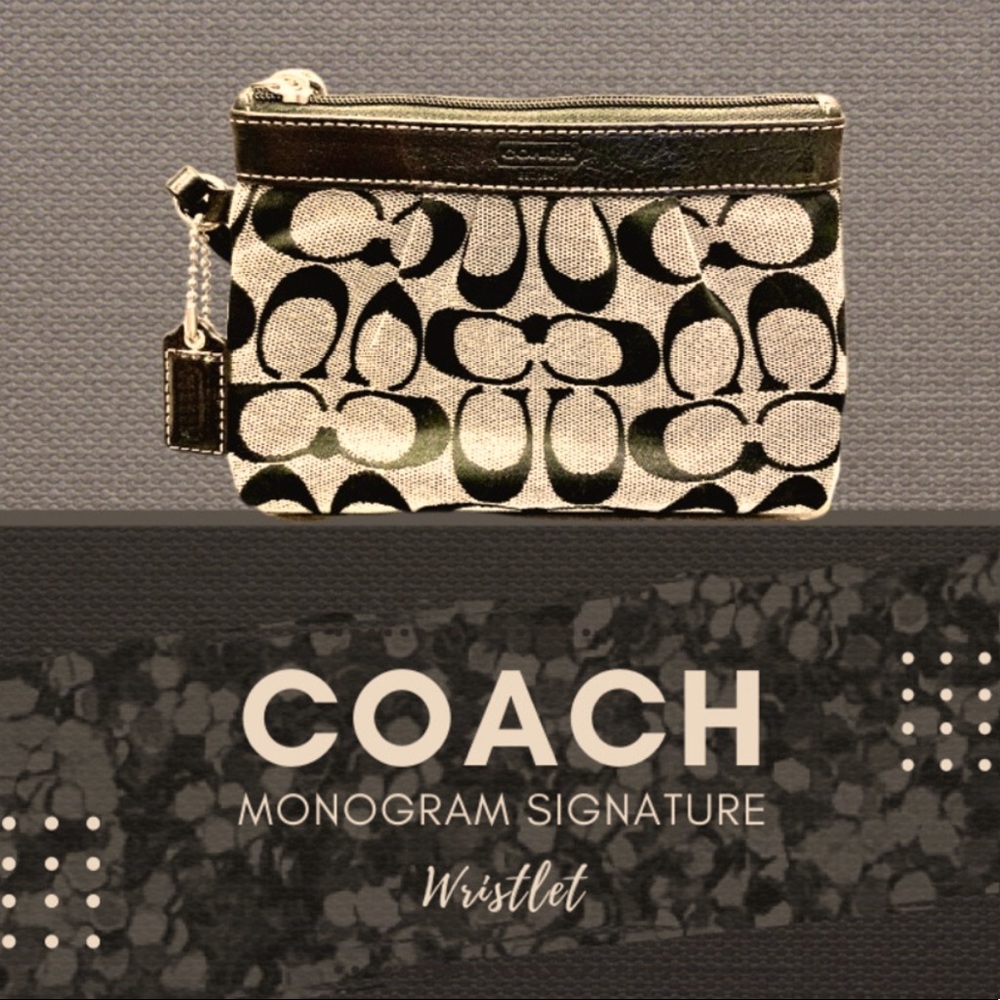 Coach Monogram Signature Wristlet